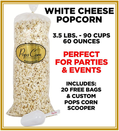 Bulk Gourmet White Cheese Popcorn Pops Bulk Popcorn Bags. Made fresh to order! ?✔ Pops Corn 