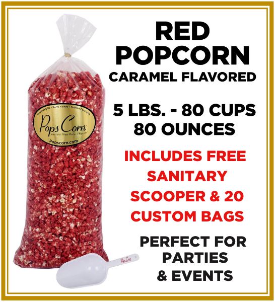 Red Popcorn 🍓 Pops Bulk Popcorn Bags. Made fresh to order! ?✔ Pops Corn 