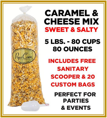 Caramel & Cheese Mix- Sweet & salty Pops Bulk Popcorn Bags. Made fresh to order! ?✔ Pops Corn 