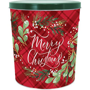 4 Gallon Christmas Plaid-Free Shipping Father's Day Tins vendor-unknown 