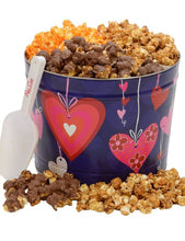 Load image into Gallery viewer, Two Gallon Hearts Valentine&#39;s Day Tins Pops Corn 
