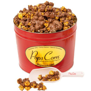 2 Gallon Red-All Chocolate Caramel!-Free Shipping Signature Tins Pops Corn 
