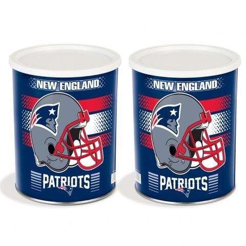 New England Patriots One Gallon Sports Popcorn Tin Pops Corn 