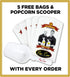 5 Bags & Scooper Popcorn Supplies Pops Corn 