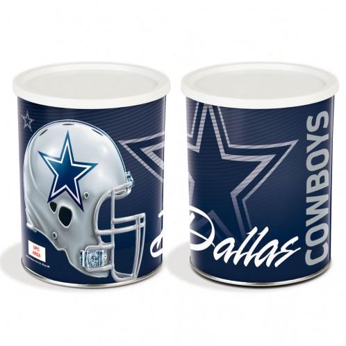 Dallas Cowboys One Gallon Sports Popcorn Tin Pops Corn 