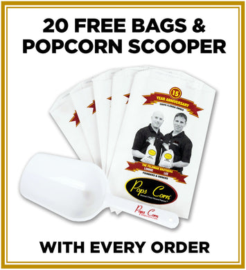 Bags & Scooper Popcorn Supplies Pops Corn 
