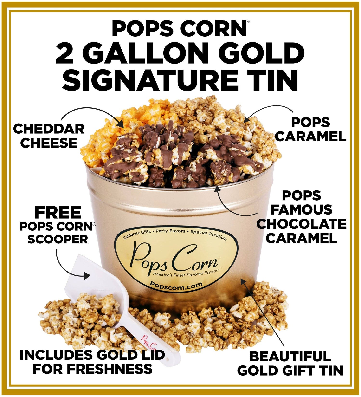 2 Gallon Signature Gold Signature Tins Pops Corn 