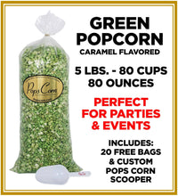 Load image into Gallery viewer, Green Popcorn ✔🍏 Pops Bulk Popcorn Bags. Made fresh to order! ?✔ Pops Corn 