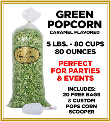 Green Popcorn ✔🍏 Pops Bulk Popcorn Bags. Made fresh to order! ?✔ Pops Corn 