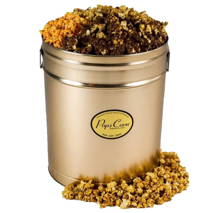 6 Gallon Signature Gold-Free Shipping Signature Tins Pops Corn 