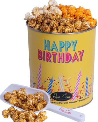 One Gallon Happy Birthday-Free Shipping Signature Tins Pops Corn 