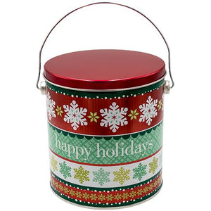 1 Gallon Happy Holidays-Free Shipping Holiday Tin Pops Corn 